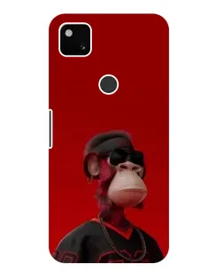 Чехол для Google Pixel 4a с картинкой «Bored Ape в красном»