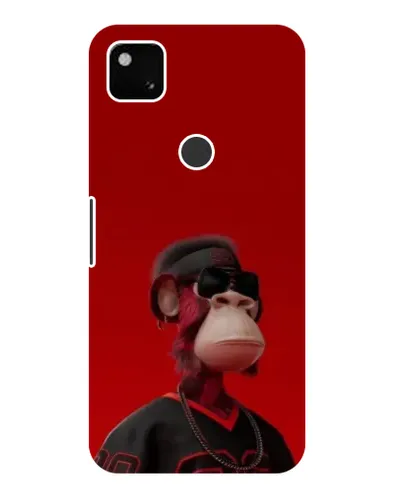 Чехол для Google Pixel 4a с картинкой «Bored Ape в красном»