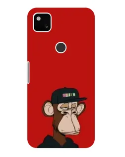 Чехол для Google Pixel 4a с картинкой «Bored Ape — красный фон»