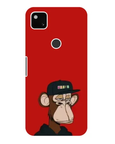 Чехол для Google Pixel 4a с картинкой «Bored Ape — красный фон»