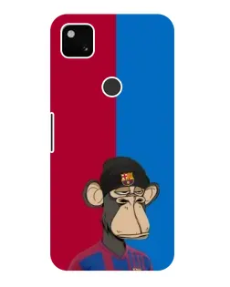 Чехол для Google Pixel 4a с картинкой «Bored Ape — фанат Барсы»