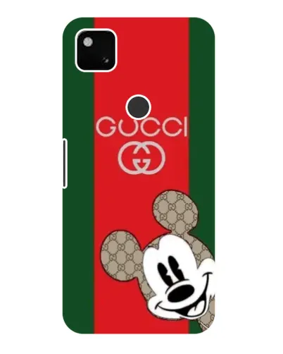 Чехол для Google Pixel 4a с картинкой «Gucci — полосы и Микки»