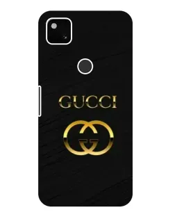 Чехол для Google Pixel 4a с картинкой «Золотой логотип Gucci»