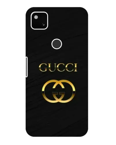 Чехол для Google Pixel 4a с картинкой «Золотой логотип Gucci»