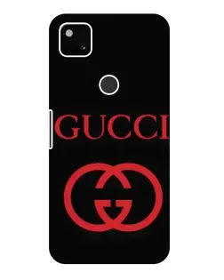 Чехол для Google Pixel 4a с картинкой «Gucci — красный логотип»