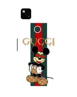 Чехол для Google Pixel 4a с картинкой «Микки Маус Gucci — полосы»