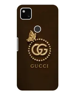 Чехол для Google Pixel 4a с картинкой «Gucci — золотая бабочка»
