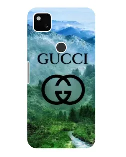 Чехол для Google Pixel 4a с картинкой «Gucci — горный пейзаж»