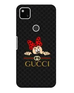 Чехол для Google Pixel 4a с картинкой «Минни Маус Gucci — черный»
