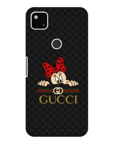 Чехол для Google Pixel 4a с картинкой «Минни Маус Gucci — черный»