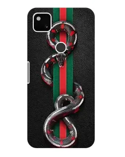 Чехол для Google Pixel 4a с картинкой «Gucci — змея на полосе»