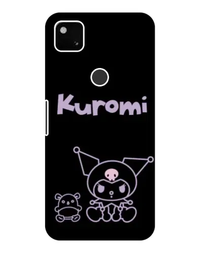 Чехол для Google Pixel 4a с картинкой «Kuromi — черный минимализм»
