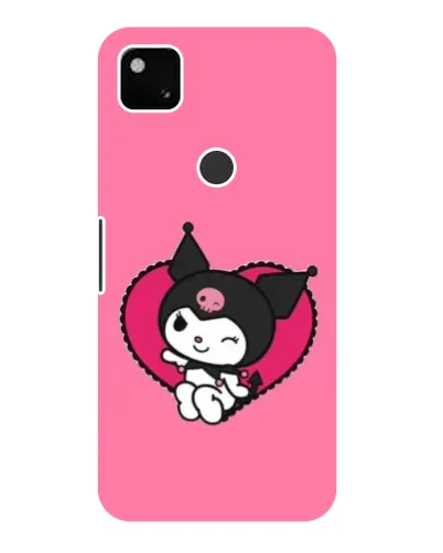 Чехол для Google Pixel 4a с картинкой «Kuromi — любовь в сердце»