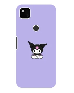 Чехол для Google Pixel 4a с картинкой «Kuromi — фиолетовый минимализм»