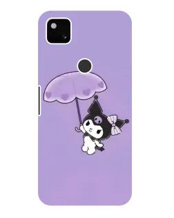 Чехол для Google Pixel 4a с картинкой «Kuromi с зонтиком»