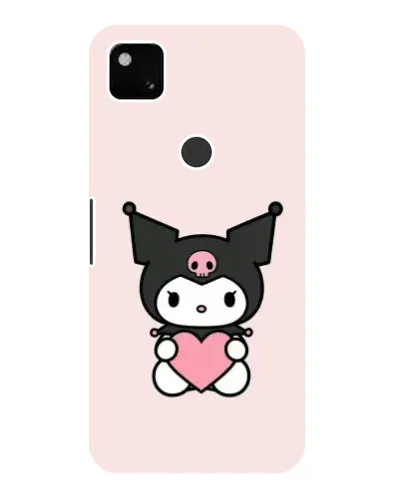 Чехол для Google Pixel 4a с картинкой «Kuromi и сердце»