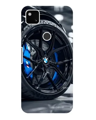Чехол для Google Pixel 4a с картинкой «Колесо BMW вблизи»