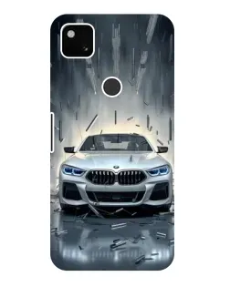 Чехол для Google Pixel 4a с картинкой «BMW в свете фар»