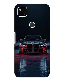 Чехол для Google Pixel 4a с картинкой «BMW на мокрой дороге»