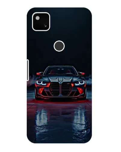 Чехол для Google Pixel 4a с картинкой «BMW на мокрой дороге»
