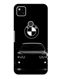 Чехол для Google Pixel 4a с картинкой «BMW — взгляд из темноты»