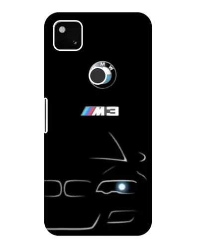 Чехол для Google Pixel 4a с картинкой «Минималистичный принт BMW M3»