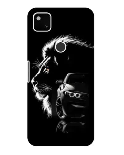 Чехол для Google Pixel 4a с картинкой «BMW и лев»