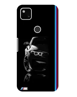 Чехол для Google Pixel 4a с картинкой «Силуэт BMW в темноте»