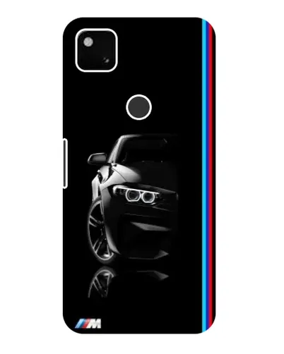 Чехол для Google Pixel 4a с картинкой «Силуэт BMW в темноте»