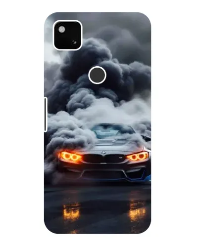 Чехол для Google Pixel 4a с картинкой «BMW в дыму»