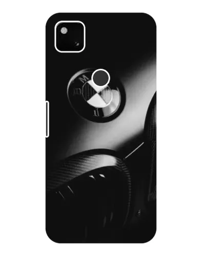 Чехол для Google Pixel 4a с картинкой «Эмблема BMW — макро»
