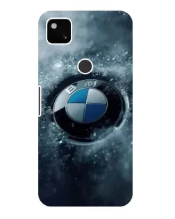 Чехол для Google Pixel 4a с картинкой «Логотип BMW — лед»