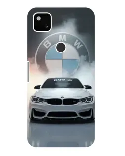 Чехол для Google Pixel 4a с картинкой «BMW в белом дыму»