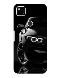 Чехол для Google Pixel 4a с картинкой «Черная BMW — профиль»