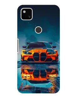 Чехол для Google Pixel 4a с картинкой «BMW — золотая эмблема»