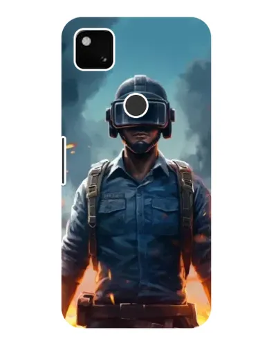 Чехол для Google Pixel 4a с картинкой «PUBG — реалистичный герой»