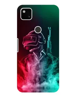 Чехол для Google Pixel 4a с картинкой «PUBG — огненный воин»