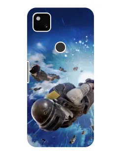 Чехол для Google Pixel 4a с картинкой «Десант PUBG — прыжок»