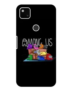 Чехол для Google Pixel 4a с картинкой «Логотип Among Us»