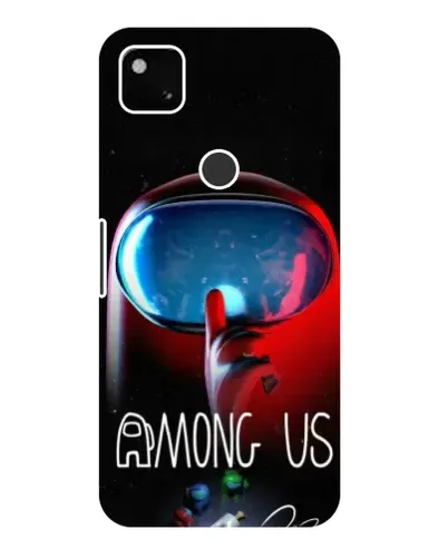 Чехол для Google Pixel 4a с картинкой «Красный импостер — макро»