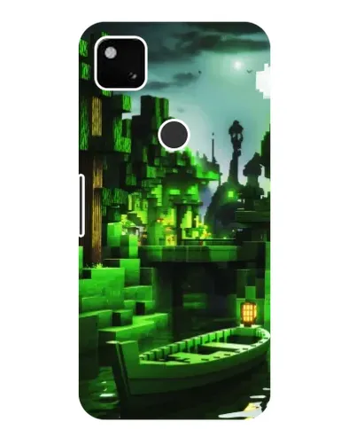 Чехол для Google Pixel 4a с картинкой «Minecraft лесной пейзаж»