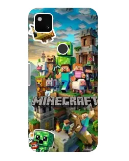 Чехол для Google Pixel 4a с картинкой «Замок Minecraft»
