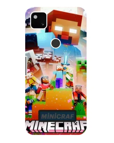 Чехол для Google Pixel 4a с картинкой «Minecraft герои игры»