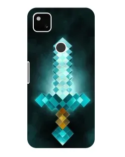 Чехол для Google Pixel 4a с картинкой «Алмазный меч неон»