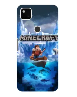 Чехол для Google Pixel 4a с картинкой «Minecraft ледяной мир»