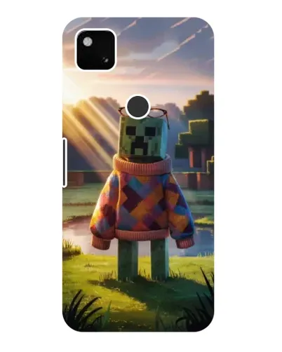 Чехол для Google Pixel 4a с картинкой «Крипер в свитере»
