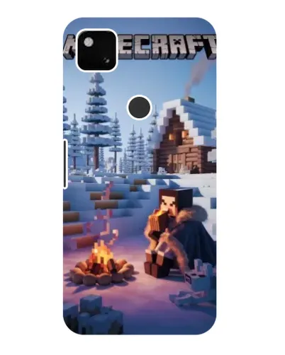 Чехол для Google Pixel 4a с картинкой «Зимний Minecraft»