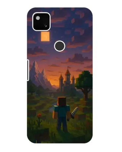 Чехол для Google Pixel 4a с картинкой «Стив у башни»