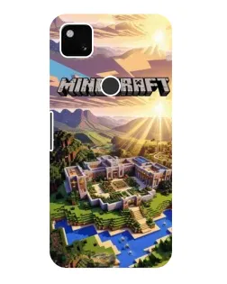 Чехол для Google Pixel 4a с картинкой «Minecraft панорама»