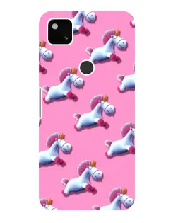 Чехол для Google Pixel 4a с картинкой «Единороги на розовом»